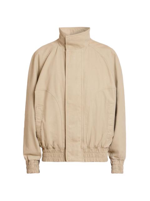 Balmain Men's Logo Cotton Bomber Jacket - Sable