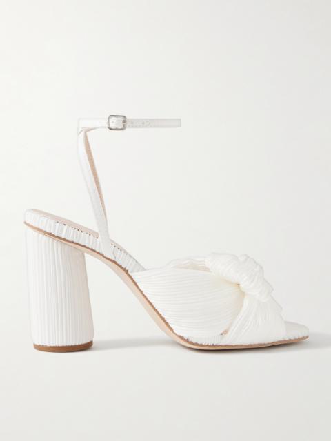 LOEFFLER RANDALL Camellia Bow-embellished Plissé-organza Sandals
