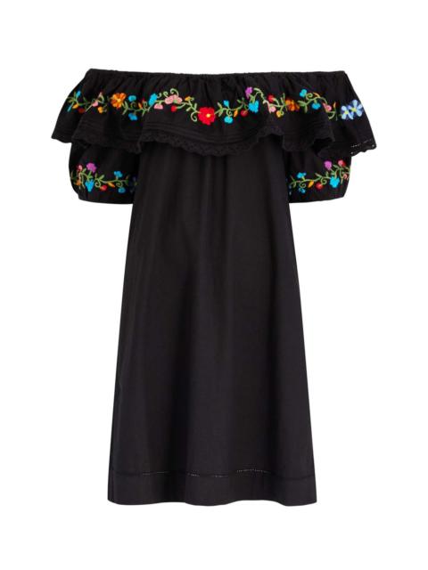 RIXO Rixo Saige Ombre Floral-embroidered Cotton Mini Dress