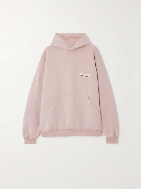 BALENCIAGA Logo-embroidered cotton-jersey hoodie