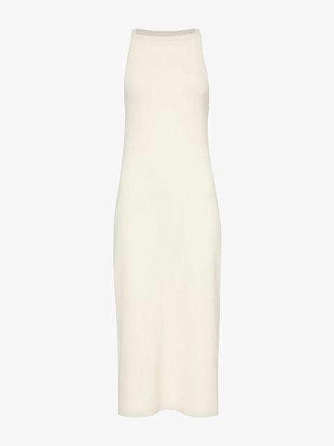 Ribbed slim-fit stretch-woven blend midi dress