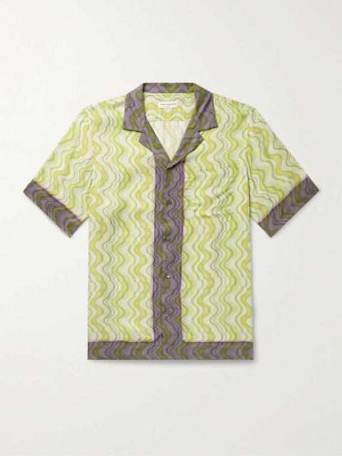 Camp-Collar Printed Crepe de Chine Shirt