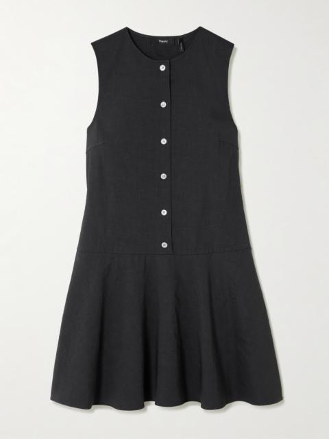 Theory Linen-blend Mini Dress