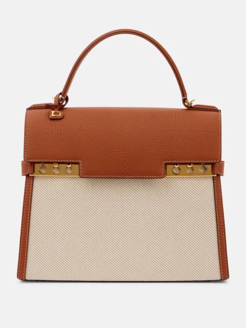 DELVAUX Tempête MM leather and canvas tote bag