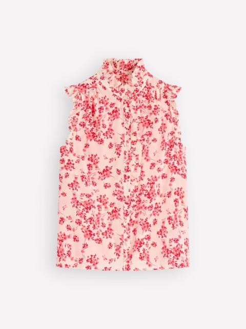 BODEN Isabel Sleeveless Silk Top-Pink, Bloom Scatter Mono