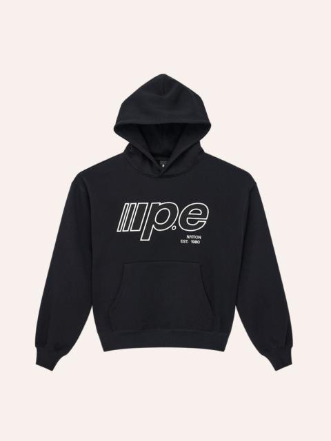 P.E NATION GLIDE 2.0 OVERSIZED HOODIE IN BLACK & WHISPER WHITE