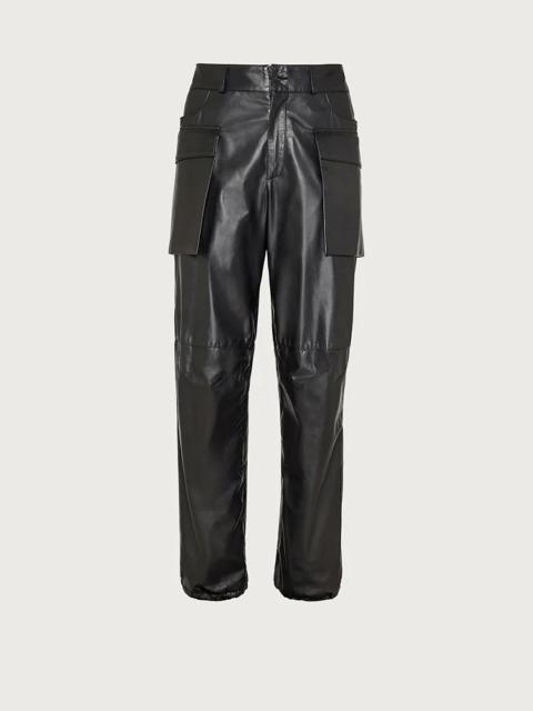 FERRAGAMO NAPPA LEATHER CARGO PANTS