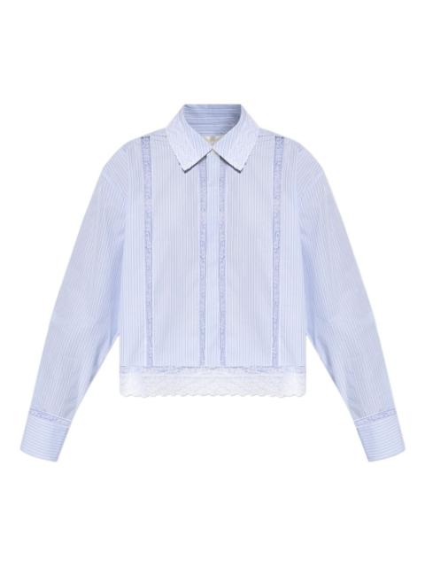 LoveShackFancy Delano lace-trimmed striped shirt