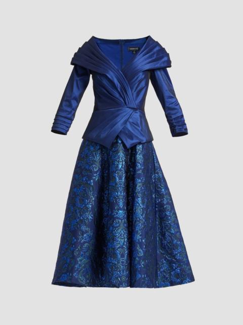 TADASHI SHOJI Women's Renwick Portrait Jaquard Cocktail Dress - Navy Multi