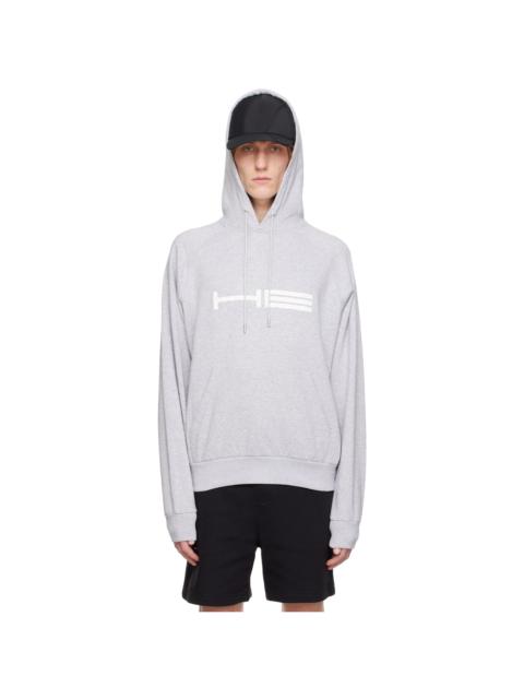 HELIOT EMIL™ Gray Cracked Print Hoodie