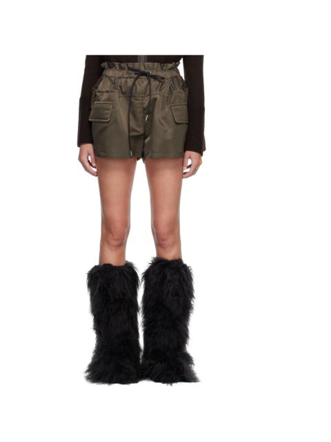sacai Khaki Nylon Twill Shorts