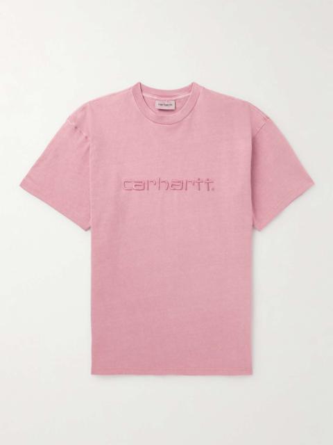 Carhartt Duster Logo-Embroidered Garment-Dyed Cotton-Jersey T-Shirt