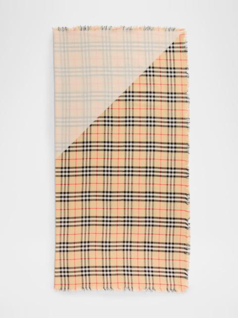 Burberry Double-Layer Wool Silk Scarf
