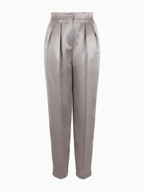 Two-dart ottoman silk trousers