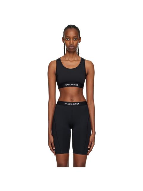 BALENCIAGA Black Elastic Sport Bra