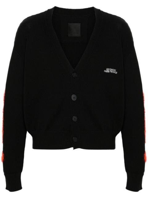 Givenchy flame-intarsia logo-embroidered cardigan