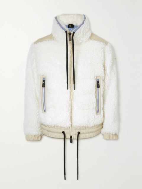 Moncler Grenoble Appliquéd shell-paneled faux shearling down ski jacket White