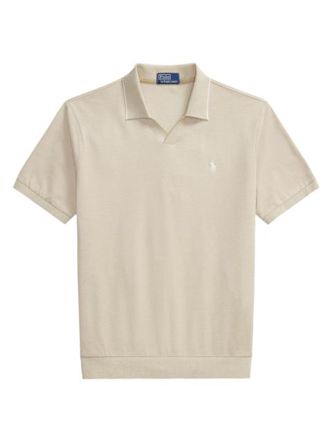 Polo Ralph Lauren Men's Logo Cotton Jacquard Polo Shirt - Coastal Beige White