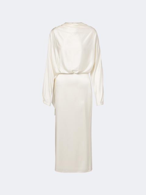 STAUD Phoebe draped silk-blend midi dress