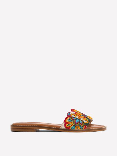 BODEN Beaded Flower Flat Sandal-Floral Multi Embroidery