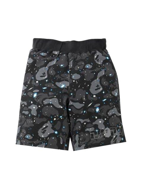 A BATHING APE® BAPE Space Camo Sweat Wide Shorts 'Black'