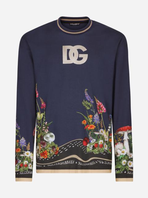 Dolce & Gabbana Cotton round-neck T-shirt with rabbit print