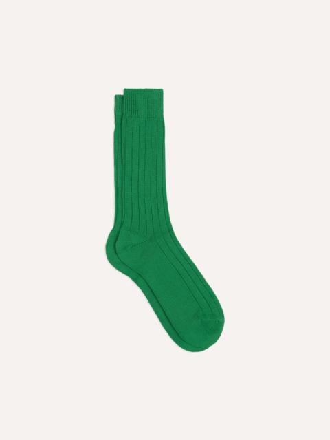 Drake's Green Cotton Casual Socks