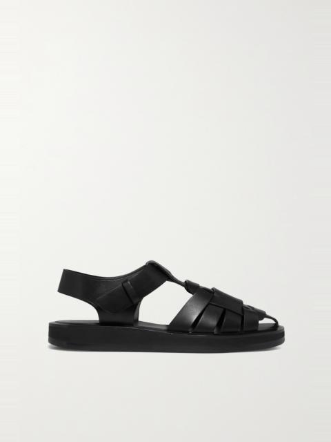 Fisherman woven textured-leather sandals