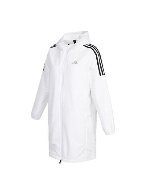 adidas (WMNS) adidas Sports Training Casual Fleece Lined Hooded Jacket White HG1848