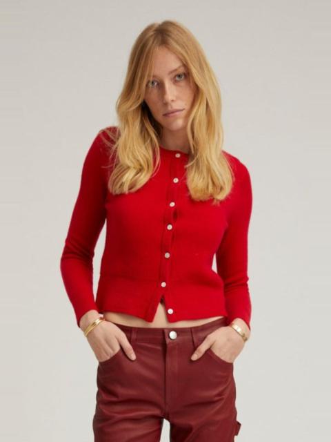 SPRWMN RED CASHMERE BABY CARDIGAN