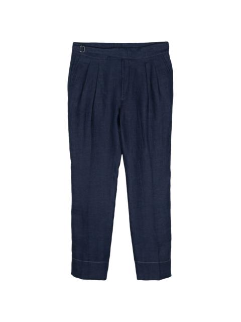 Ralph Lauren pleated linen tapered trousers