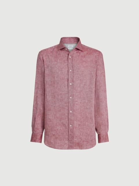 Brunello Cucinelli Linen easy fit shirt with spread collar