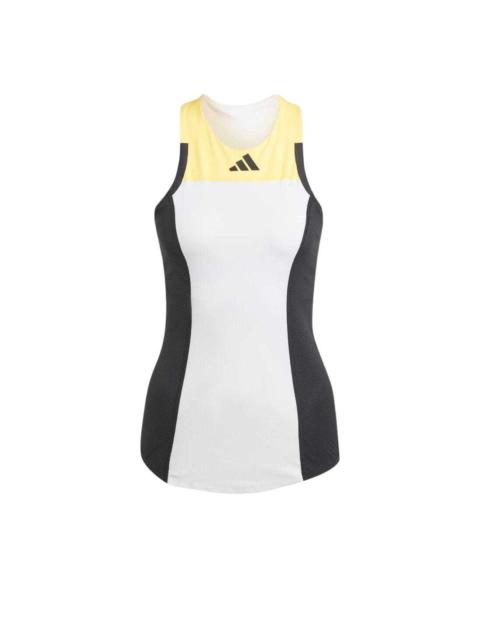 adidas (WMNS) adidas Tennis HEAT.RDY Pro Y-Tank Top Asia Sizing 'White Yellow Black' IN6494