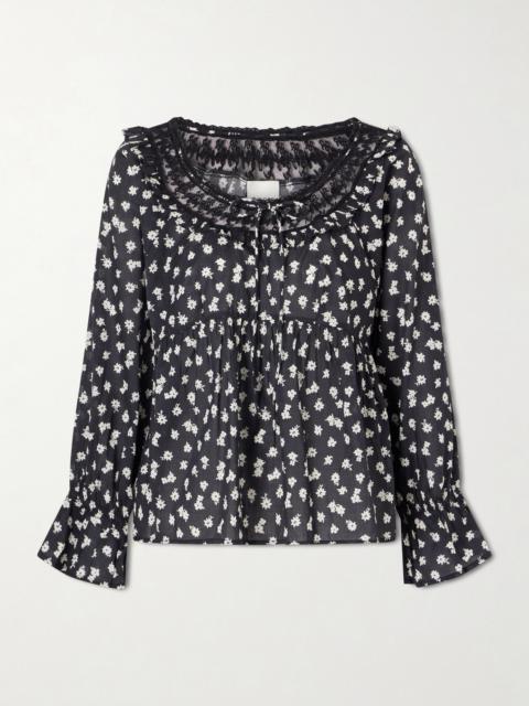 POSSE Danielle Floral-print Cotton-voile Blouse