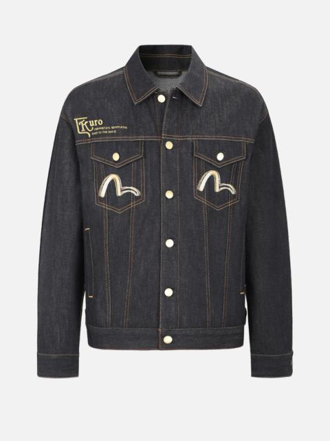 EVISU Hannya and Logo Embroidered Denim Jacket