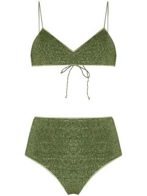 Oséree Lumière lurex high-waisted bikini set