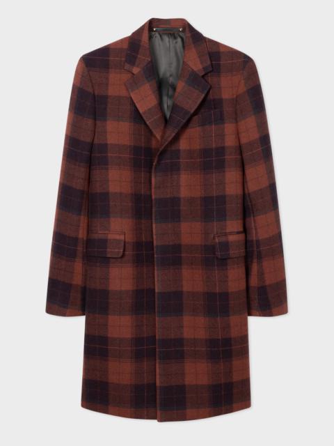 Paul Smith Buffalo Check Wool Overcoat