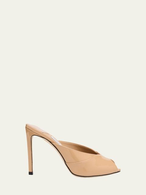 JIMMY CHOO 100mm Brigitte Patent Leather Mule Pumps