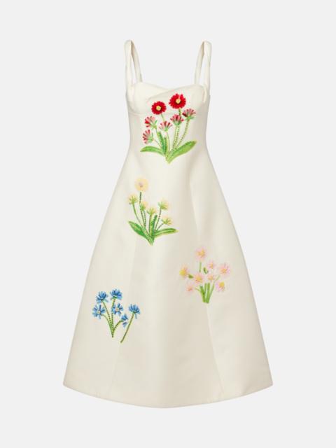 LEO LIN Beatrice embellished wool and silk midi dress