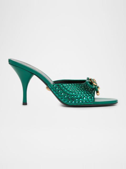 VERSACE JEANS COUTURE 85mm Opera Bow Embellished Leather Mule Pumps