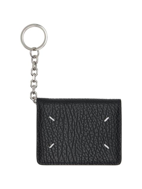 Maison Margiela Black Four Stitches Keyring Card Holder
