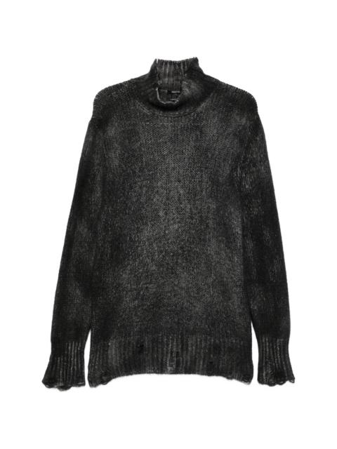 Avant Toi Avant Toi Distressed Roll-neck Sweater