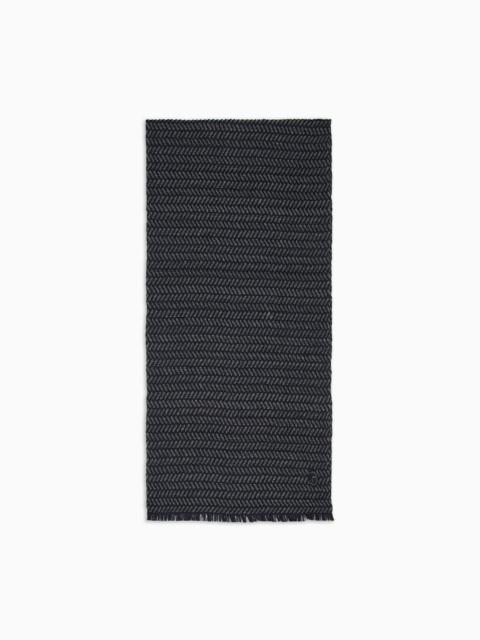GIORGIO ARMANI SILK, VISCOSE AND COTTON JACQUARD STOLE