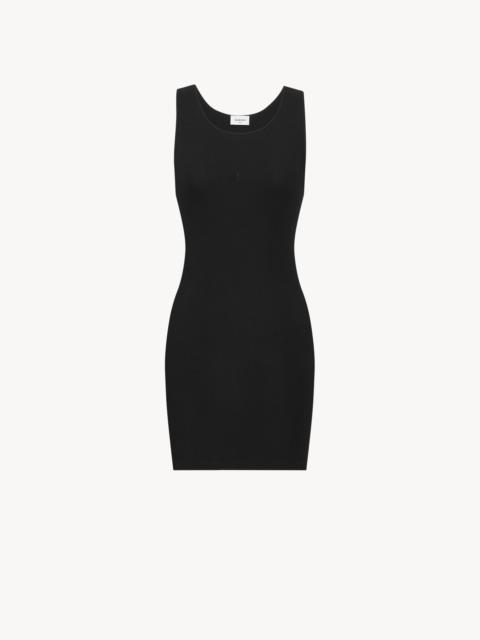 SAINT LAURENT CASSANDRE TANK DRESS IN RIBBED COTTON JERSEY