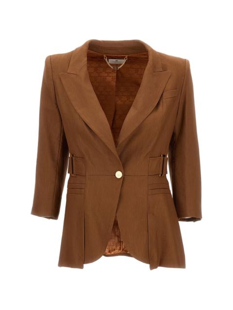 ELISABETTA FRANCHI padded-shoulder blazer