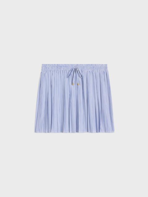 CELINE pleated pajama skirt in striped cotton
