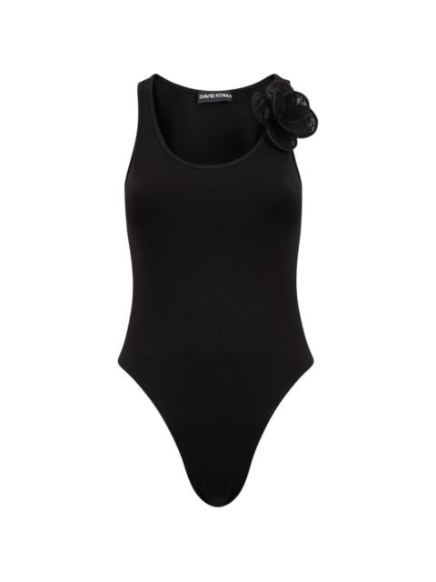 David Koma 3d lace-flower bodysuit