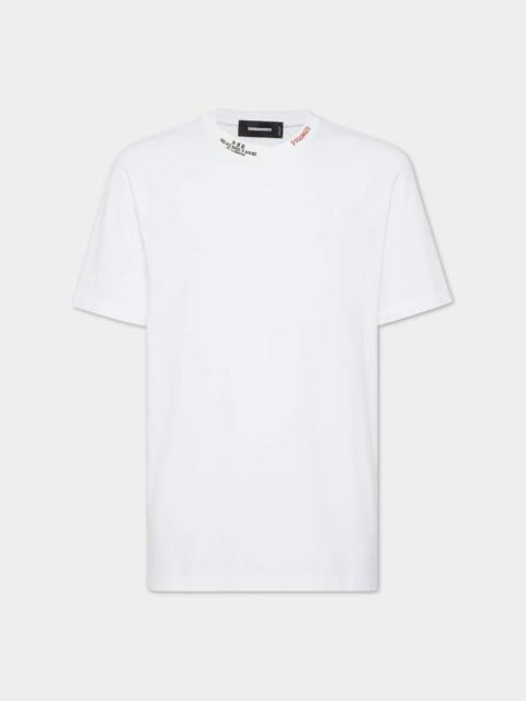DSQUARED2 REGULAR FIT EMBROIDERED NECK T-SHIRT