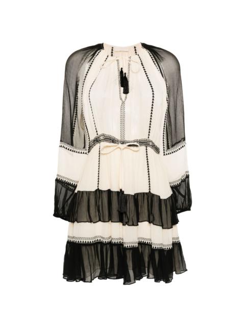 ULLA JOHNSON Loreli silk tiered minidress