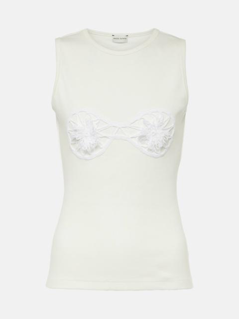 MAGDA BUTRYM Crochet-detail cotton top